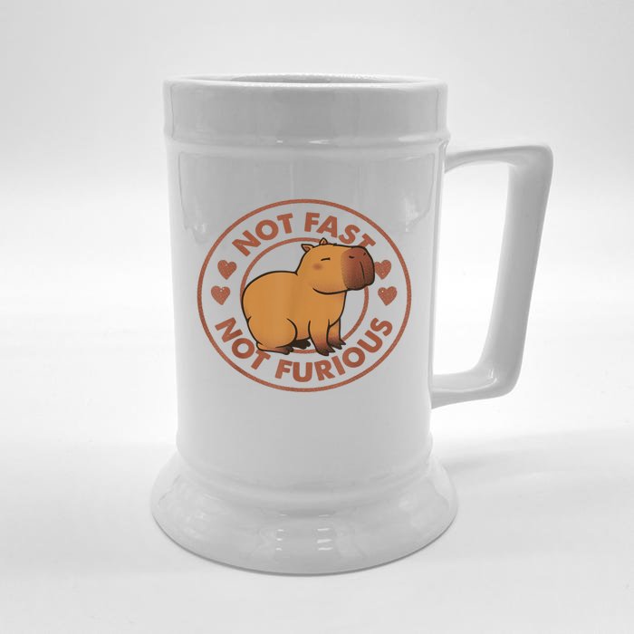 Not Fast Not Furious Capybara Front & Back Beer Stein