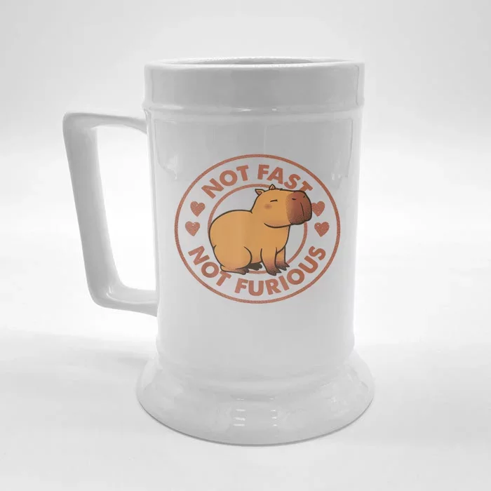 Not Fast Not Furious Capybara Front & Back Beer Stein