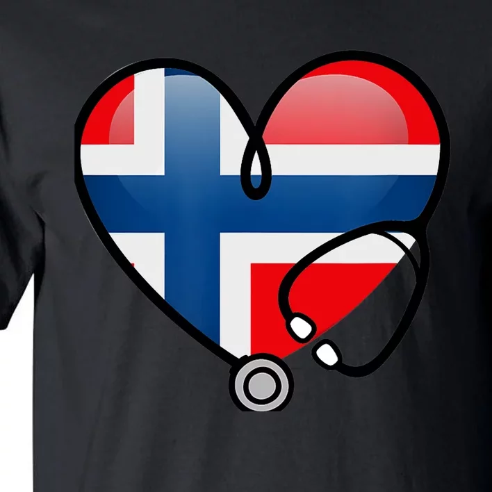 Norway Flag Norwegian Nurse Stethoscope Heart Tall T-Shirt