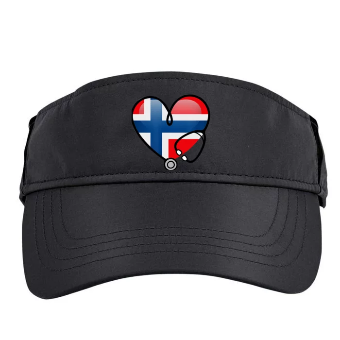 Norway Flag Norwegian Nurse Stethoscope Heart Adult Drive Performance Visor