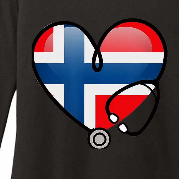 Norway Flag Norwegian Nurse Stethoscope Heart Womens CVC Long Sleeve Shirt