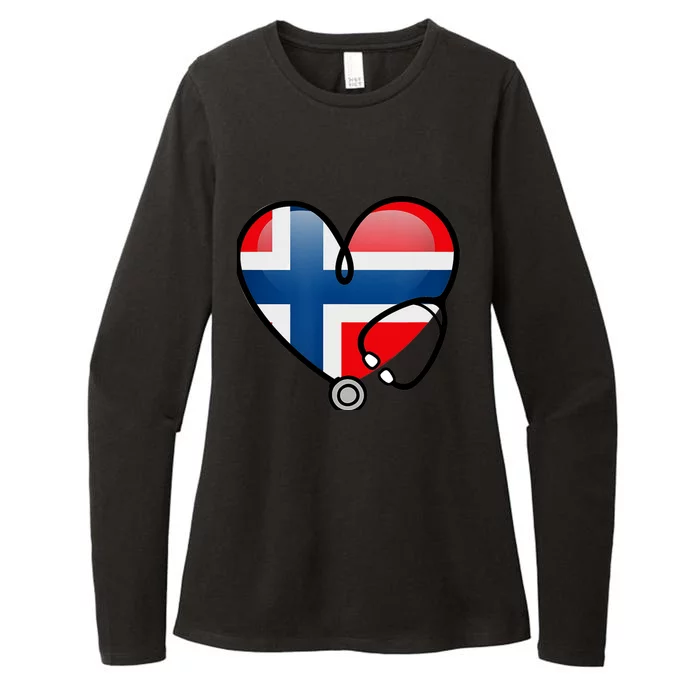 Norway Flag Norwegian Nurse Stethoscope Heart Womens CVC Long Sleeve Shirt