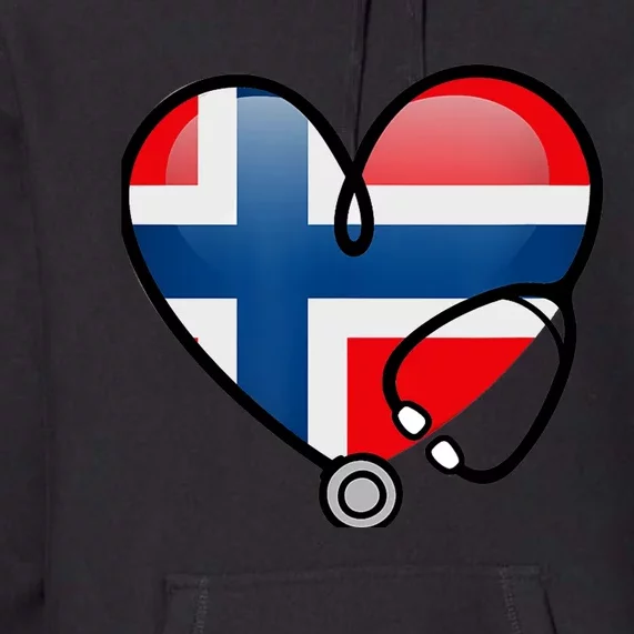 Norway Flag Norwegian Nurse Stethoscope Heart Premium Hoodie