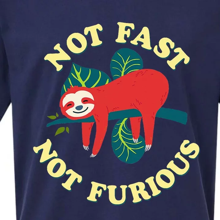 Not Fast Not Furious Cute Sloth Funny Trending Memes Sueded Cloud Jersey T-Shirt