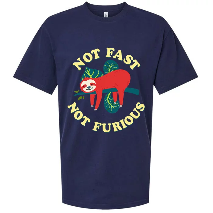 Not Fast Not Furious Cute Sloth Funny Trending Memes Sueded Cloud Jersey T-Shirt