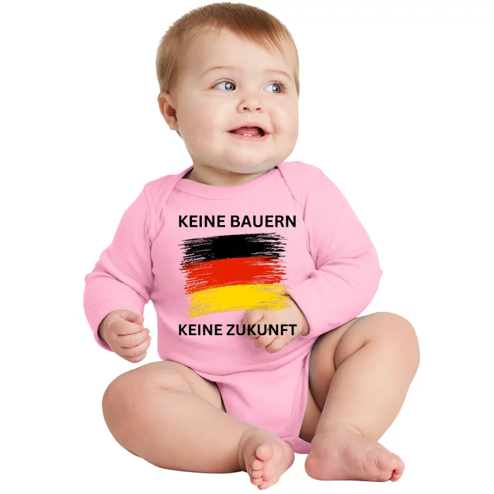 No Farmers No Future German Protest Baby Long Sleeve Bodysuit