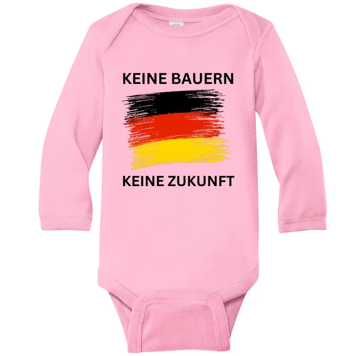 No Farmers No Future German Protest Baby Long Sleeve Bodysuit