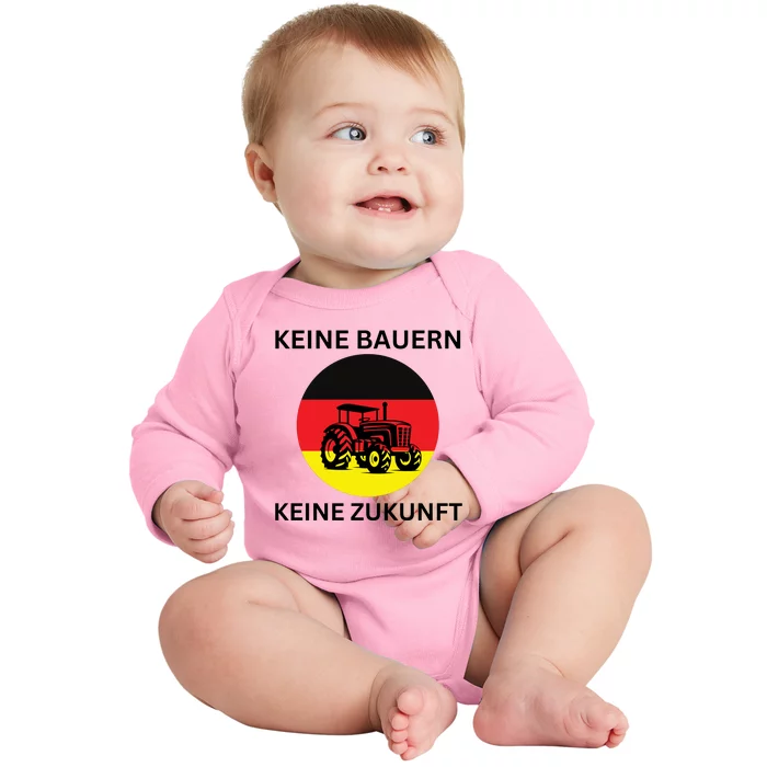 No Farmers No Future German Protest Baby Long Sleeve Bodysuit