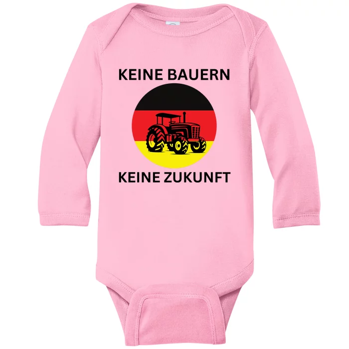 No Farmers No Future German Protest Baby Long Sleeve Bodysuit