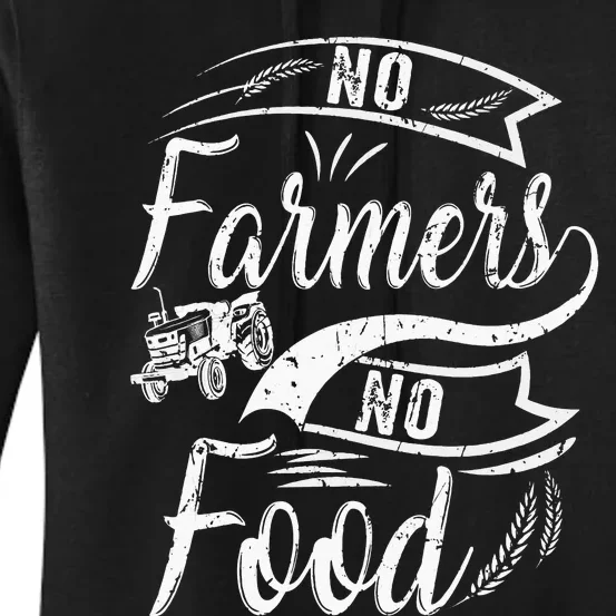 No Farmers No Food Barnyard Harvest Farming Barn Cattle Women's Pullover Hoodie