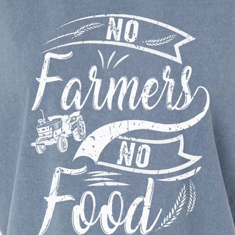 No Farmers No Food Barnyard Harvest Farming Barn Cattle Garment-Dyed Women's Muscle Tee