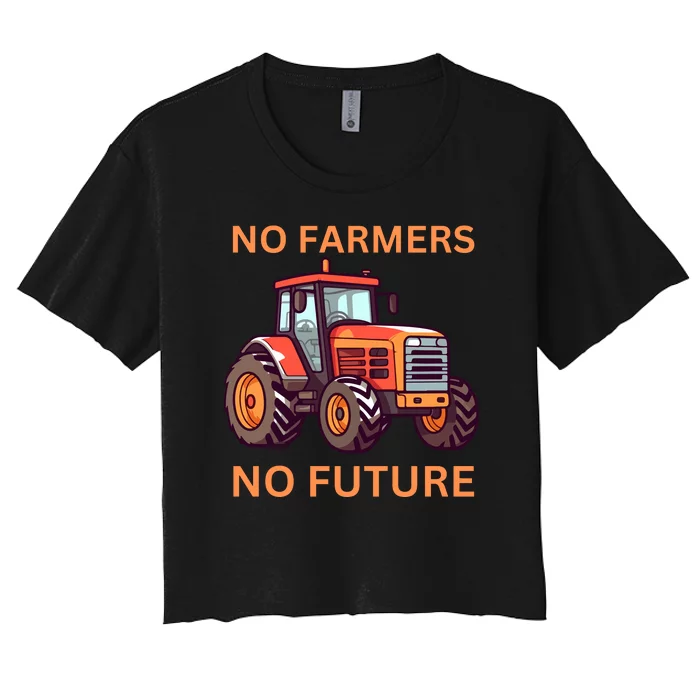 No Farmers No Future German Protest Women's Crop Top Tee