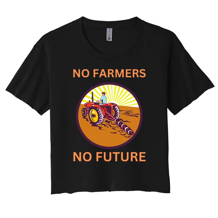 No Farmers No Future German Protest Women's Crop Top Tee