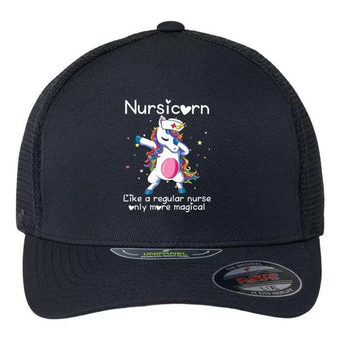 Nursicorn Funny Nurse Dabbing Unicorn Nursing Gift Flexfit Unipanel Trucker Cap