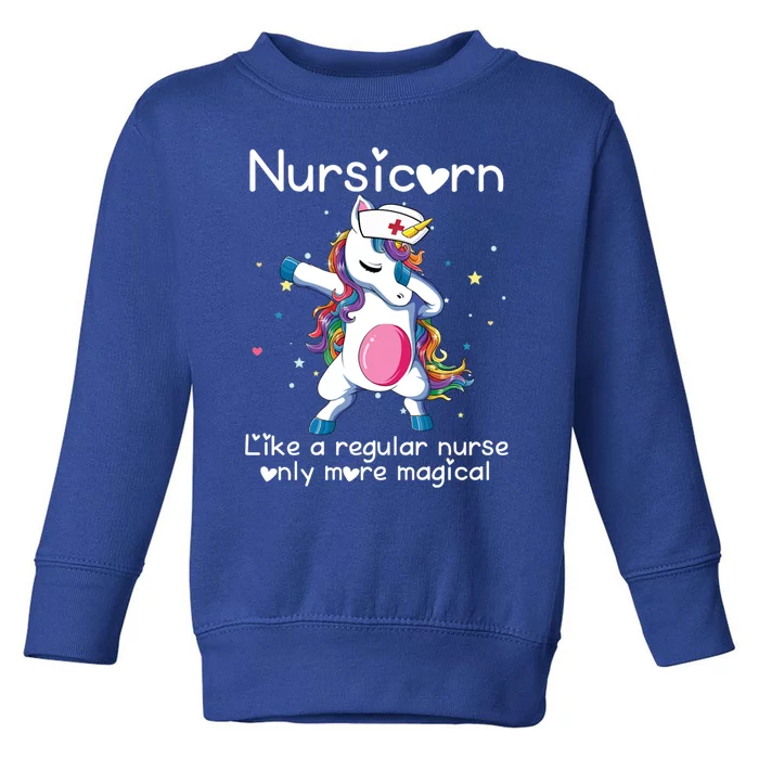 Nursicorn Funny Nurse Dabbing Unicorn Nursing Gift Toddler Sweatshirt