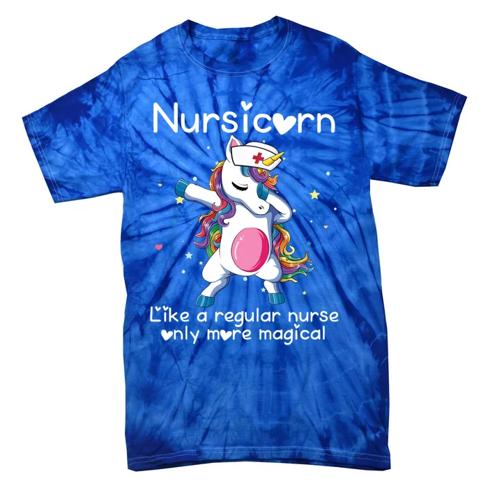 Nursicorn Funny Nurse Dabbing Unicorn Nursing Gift Tie-Dye T-Shirt