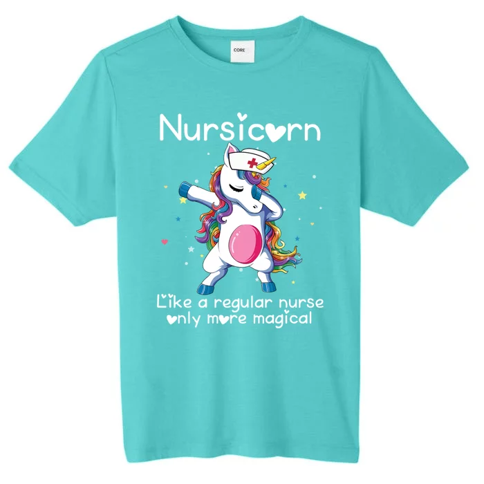 Nursicorn Funny Nurse Dabbing Unicorn Nursing Gift ChromaSoft Performance T-Shirt