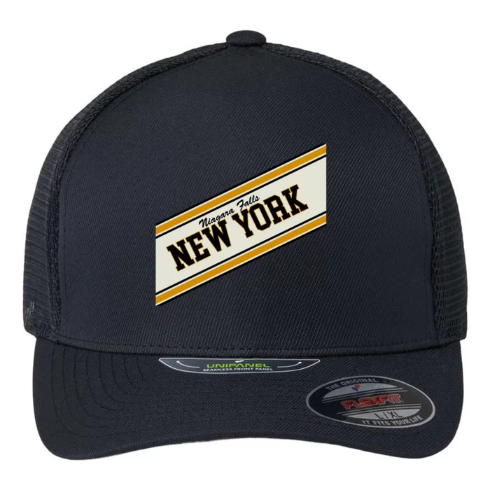 Niagara Falls New York Varsity Logo Flexfit Unipanel Trucker Cap