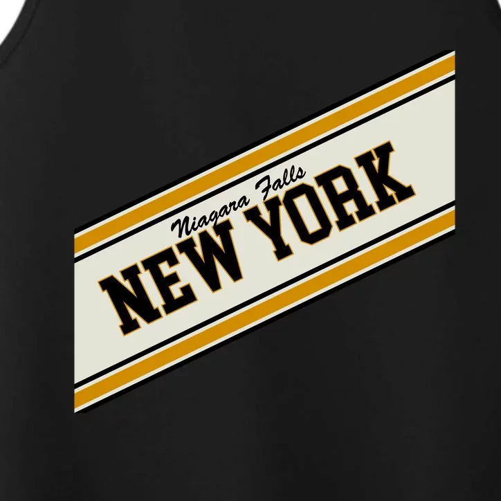 Niagara Falls New York Varsity Logo Performance Tank