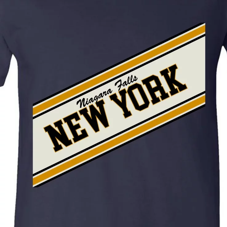 Niagara Falls New York Varsity Logo V-Neck T-Shirt