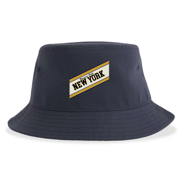 Niagara Falls New York Varsity Logo Sustainable Bucket Hat