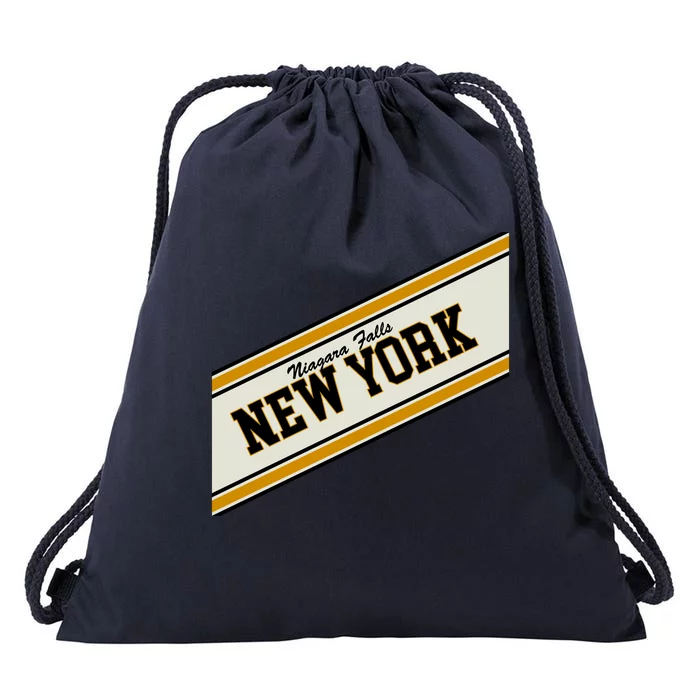 Niagara Falls New York Varsity Logo Drawstring Bag