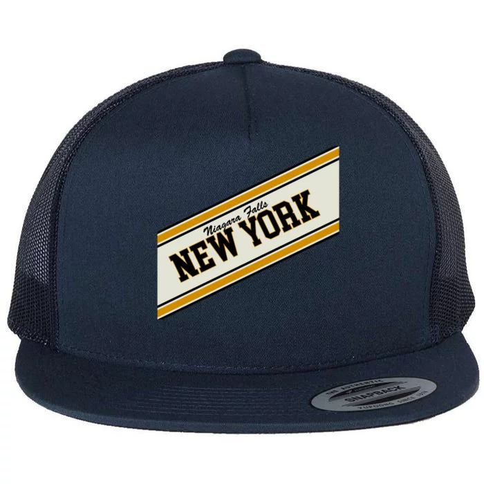 Niagara Falls New York Varsity Logo Flat Bill Trucker Hat