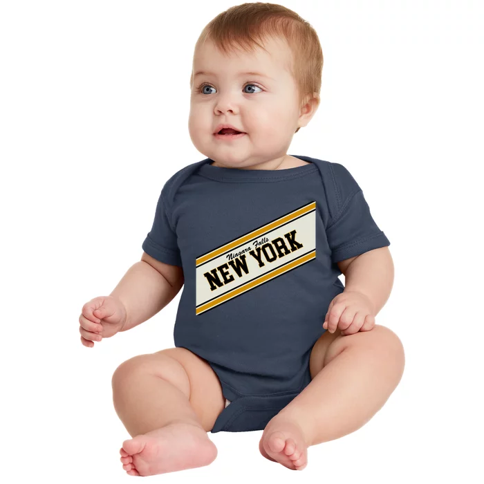 Niagara Falls New York Varsity Logo Baby Bodysuit