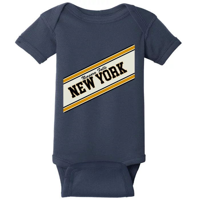 Niagara Falls New York Varsity Logo Baby Bodysuit