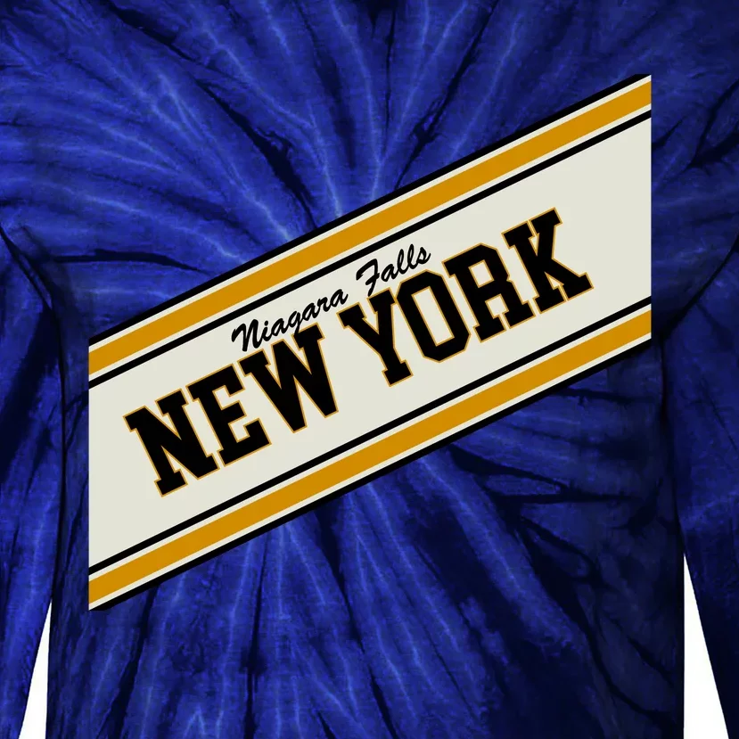 Niagara Falls New York Varsity Logo Tie-Dye Long Sleeve Shirt