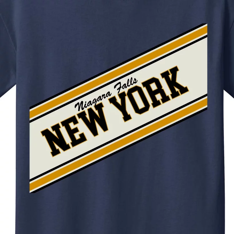 Niagara Falls New York Varsity Logo Kids T-Shirt