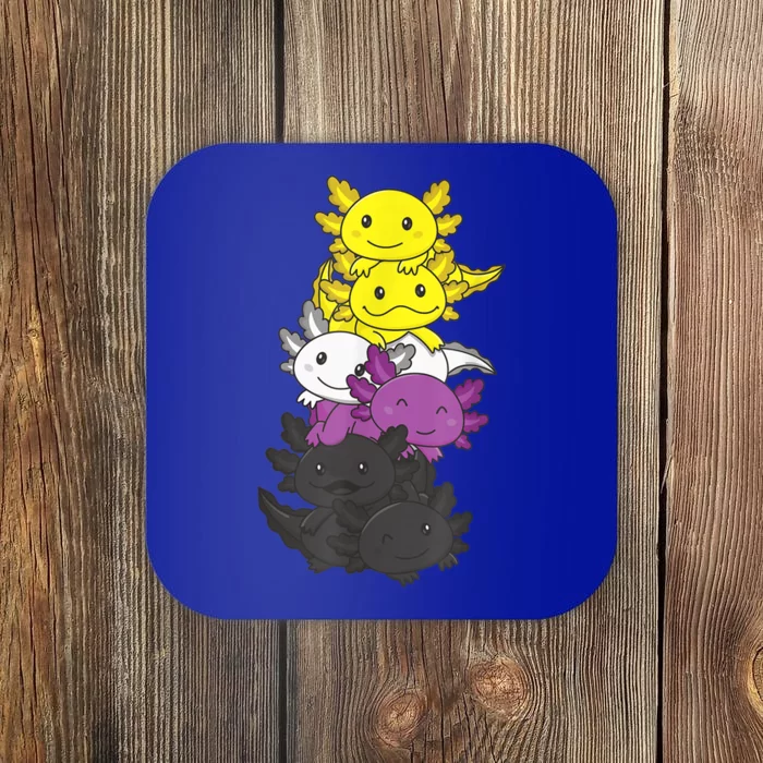 Nonbinary Flag Non Binary Pride LGBTQ Axolotl Coaster