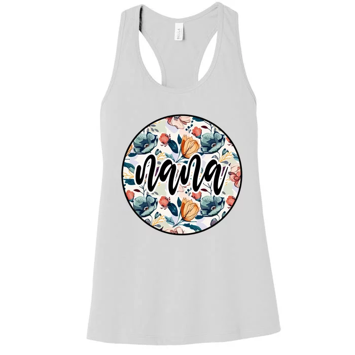 Nana Floral Nana Flowers Vintage Women's Racerback Tank