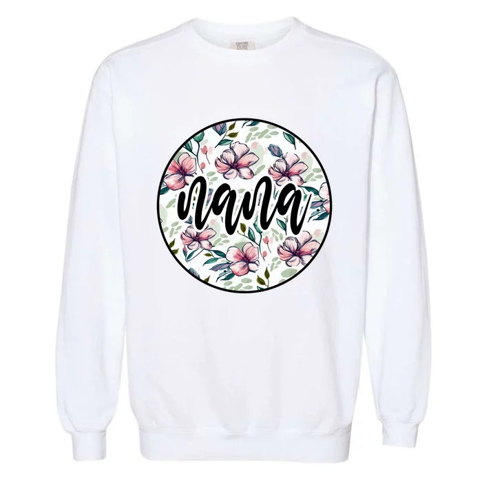 Nana Floral Nana Flowers Vintage Garment-Dyed Sweatshirt