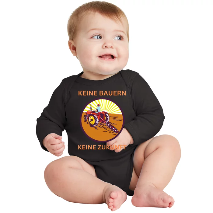 No Farmers No Future German Protest Baby Long Sleeve Bodysuit