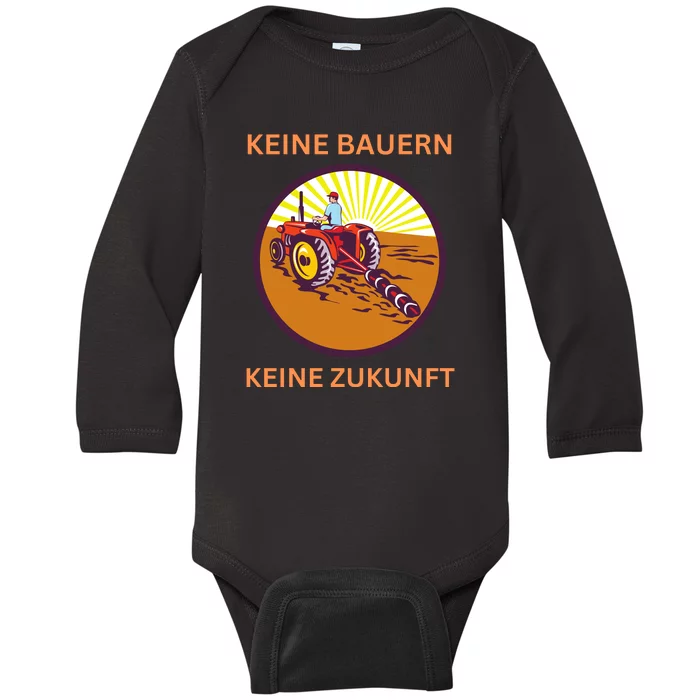 No Farmers No Future German Protest Baby Long Sleeve Bodysuit