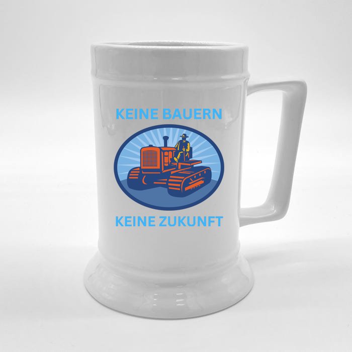 No Farmers No Future German Protest Front & Back Beer Stein