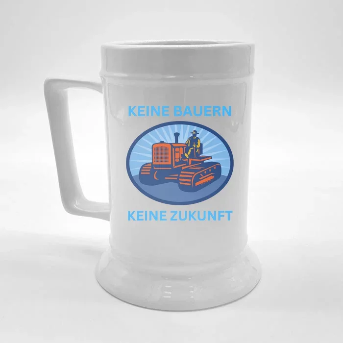 No Farmers No Future German Protest Front & Back Beer Stein