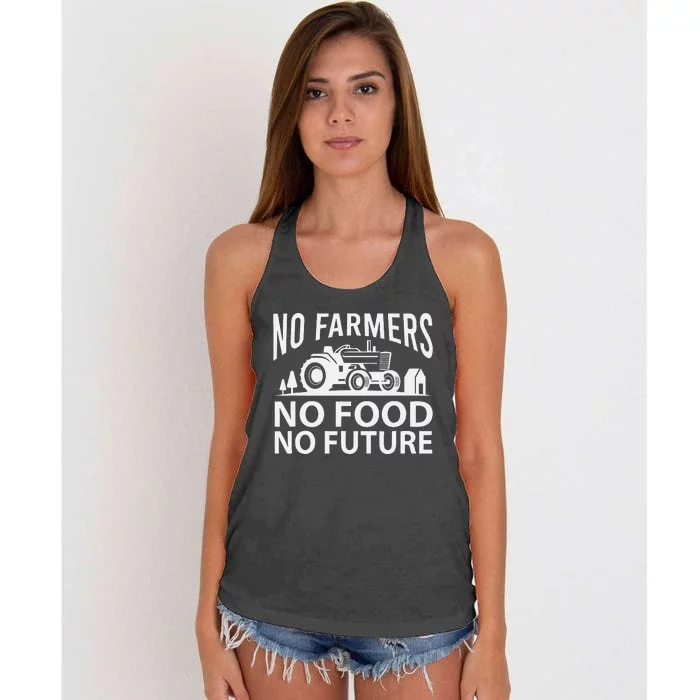 No Farmers No Food No Future Farmer Women's Knotted Racerback Tank