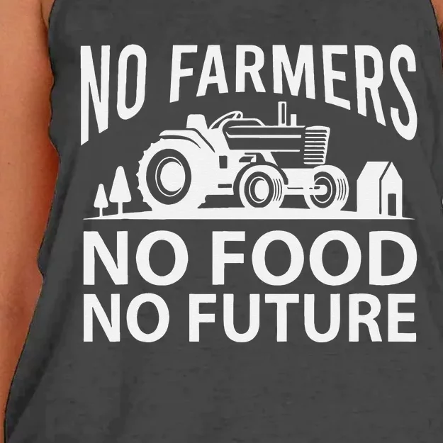 No Farmers No Food No Future Farmer Women's Knotted Racerback Tank