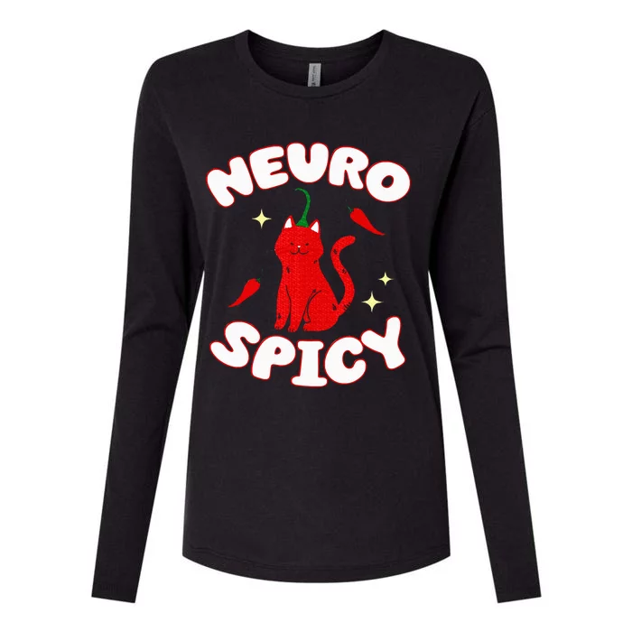 Neurospicy Funny Neurodivergent Adhd Asd Autism Cat Lover Womens Cotton Relaxed Long Sleeve T-Shirt