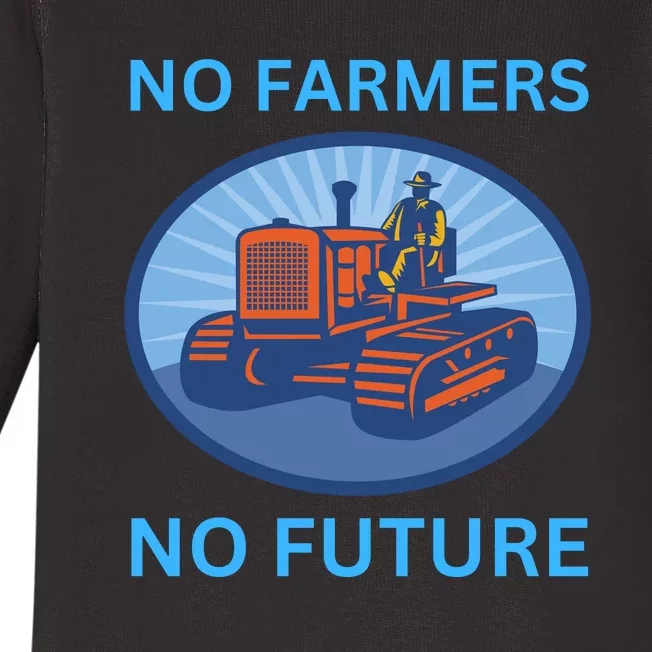 No Farmers No Future German Protest Baby Long Sleeve Bodysuit