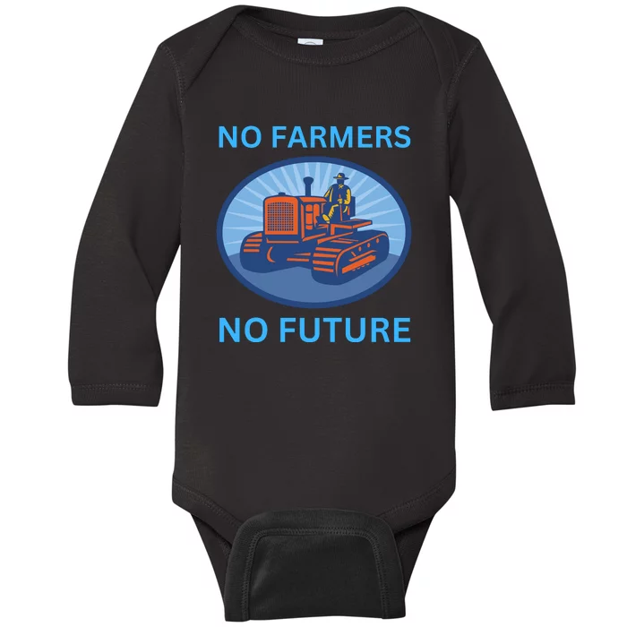 No Farmers No Future German Protest Baby Long Sleeve Bodysuit