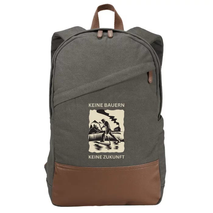 No Farmers No Future German Protest Cotton Canvas Backpack