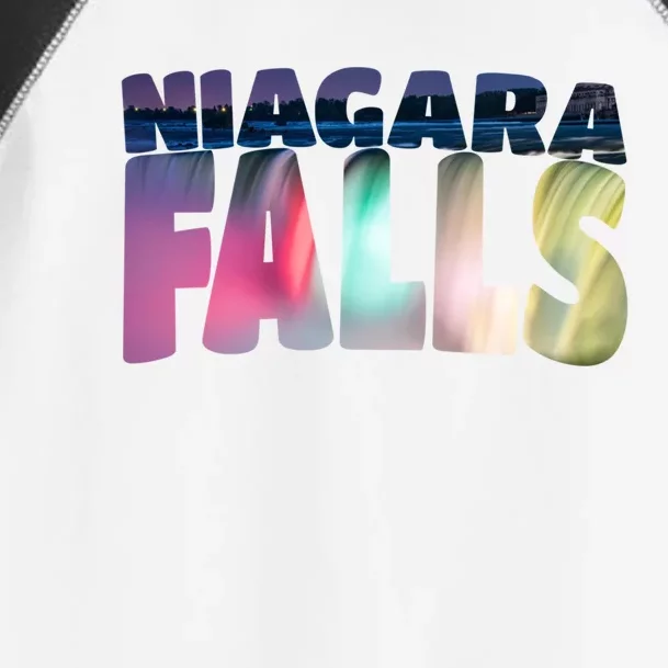 Niagara Falls Night Gift Canada Usa Typography Souvenir Toddler Fine Jersey T-Shirt