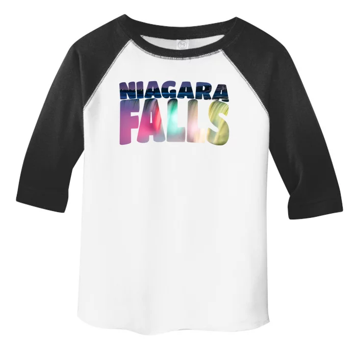 Niagara Falls Night Gift Canada Usa Typography Souvenir Toddler Fine Jersey T-Shirt