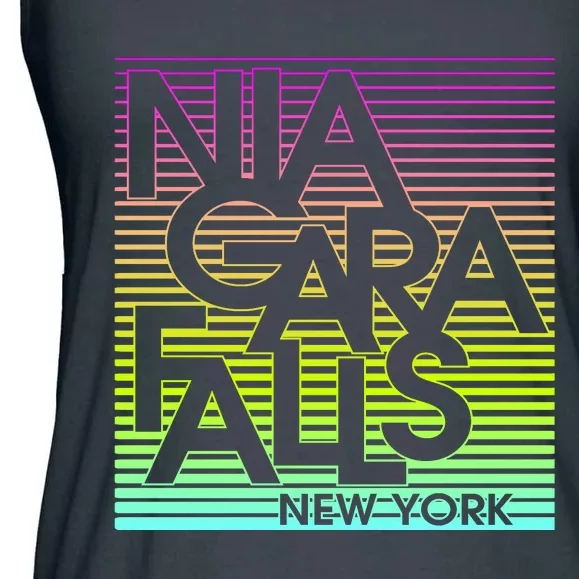 Niagara Falls New York Neon Ladies Essential Flowy Tank