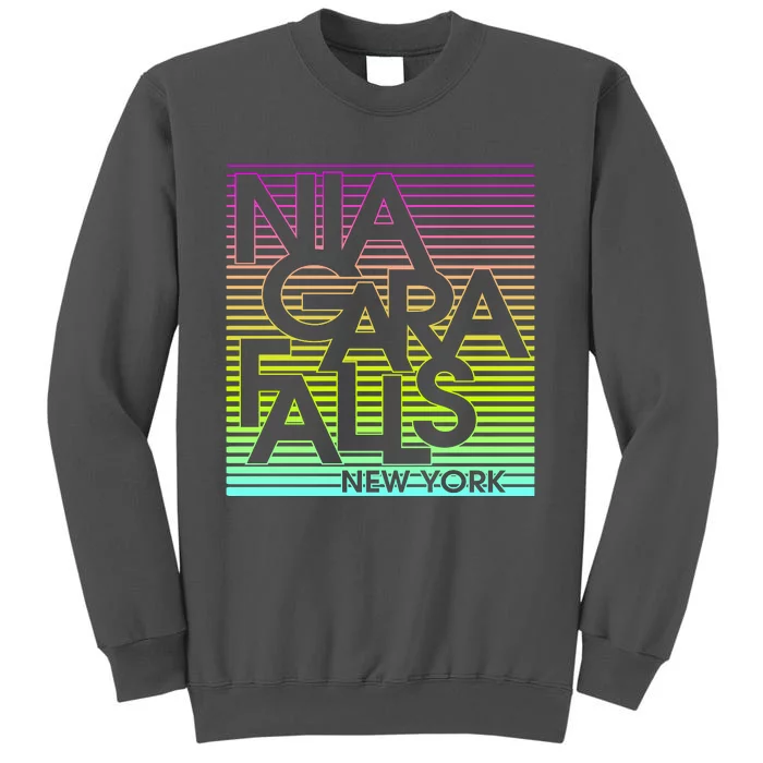 Niagara Falls New York Neon Tall Sweatshirt