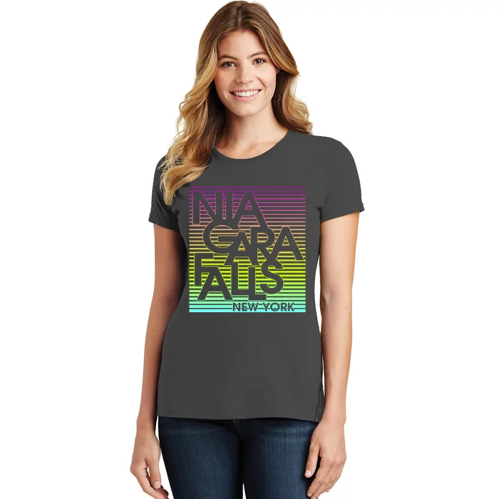 Niagara Falls New York Neon Women's T-Shirt