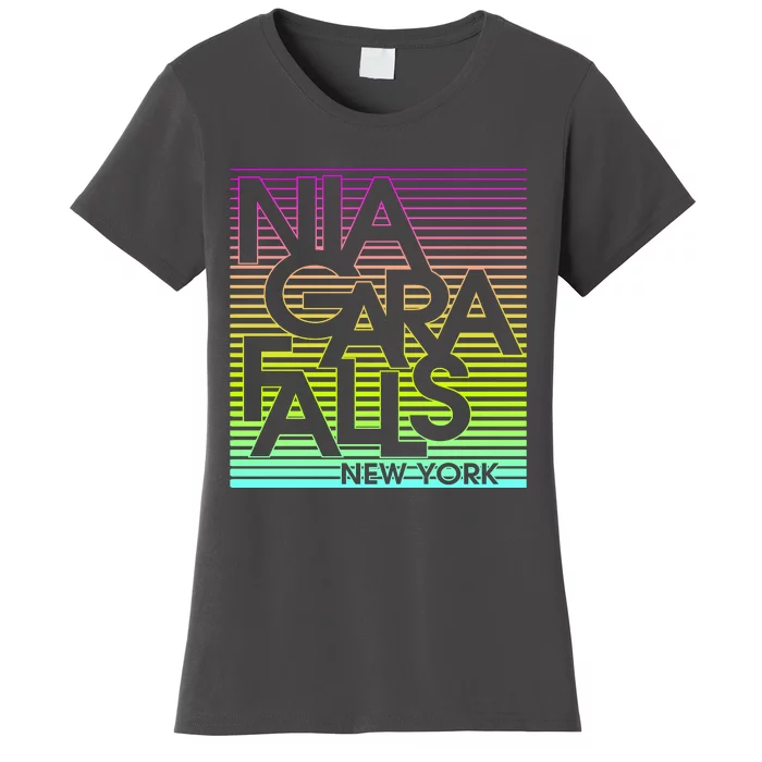 Niagara Falls New York Neon Women's T-Shirt